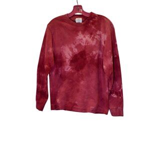 Men's Joes USA Reddish Pink Long Sleeve Bleach Dye T-shirt Size M